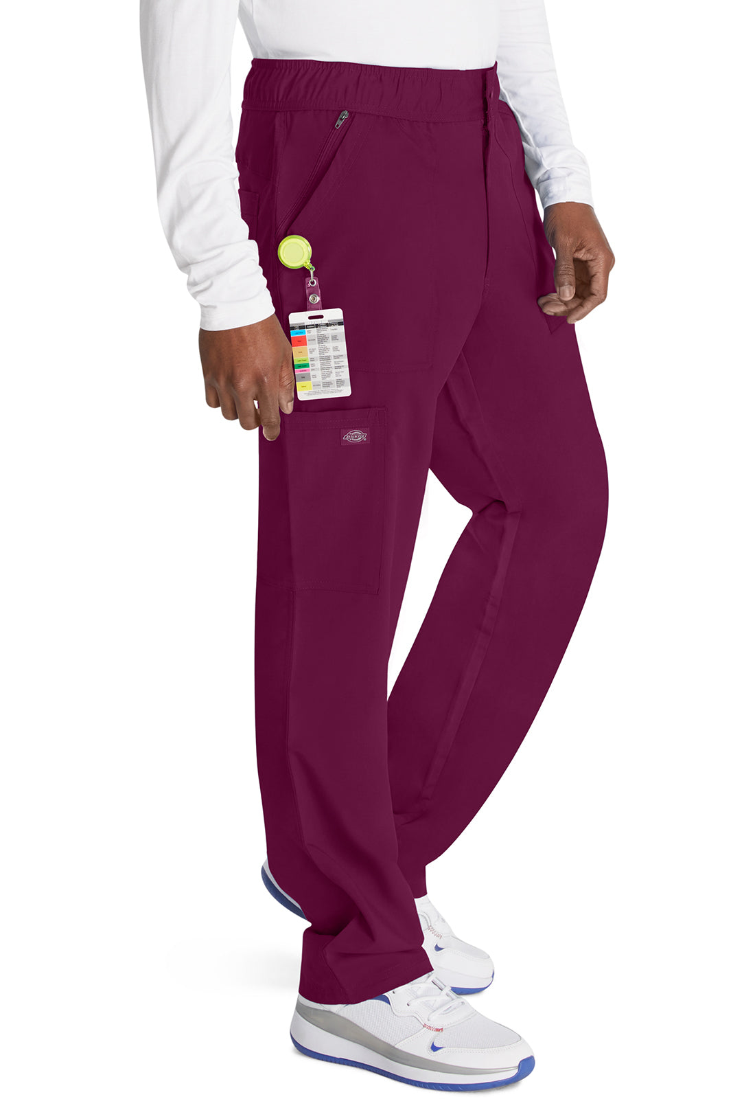 Herenbroek met middelhoge taille en rechte pijpen met elastische tailleband en 2-way stretch