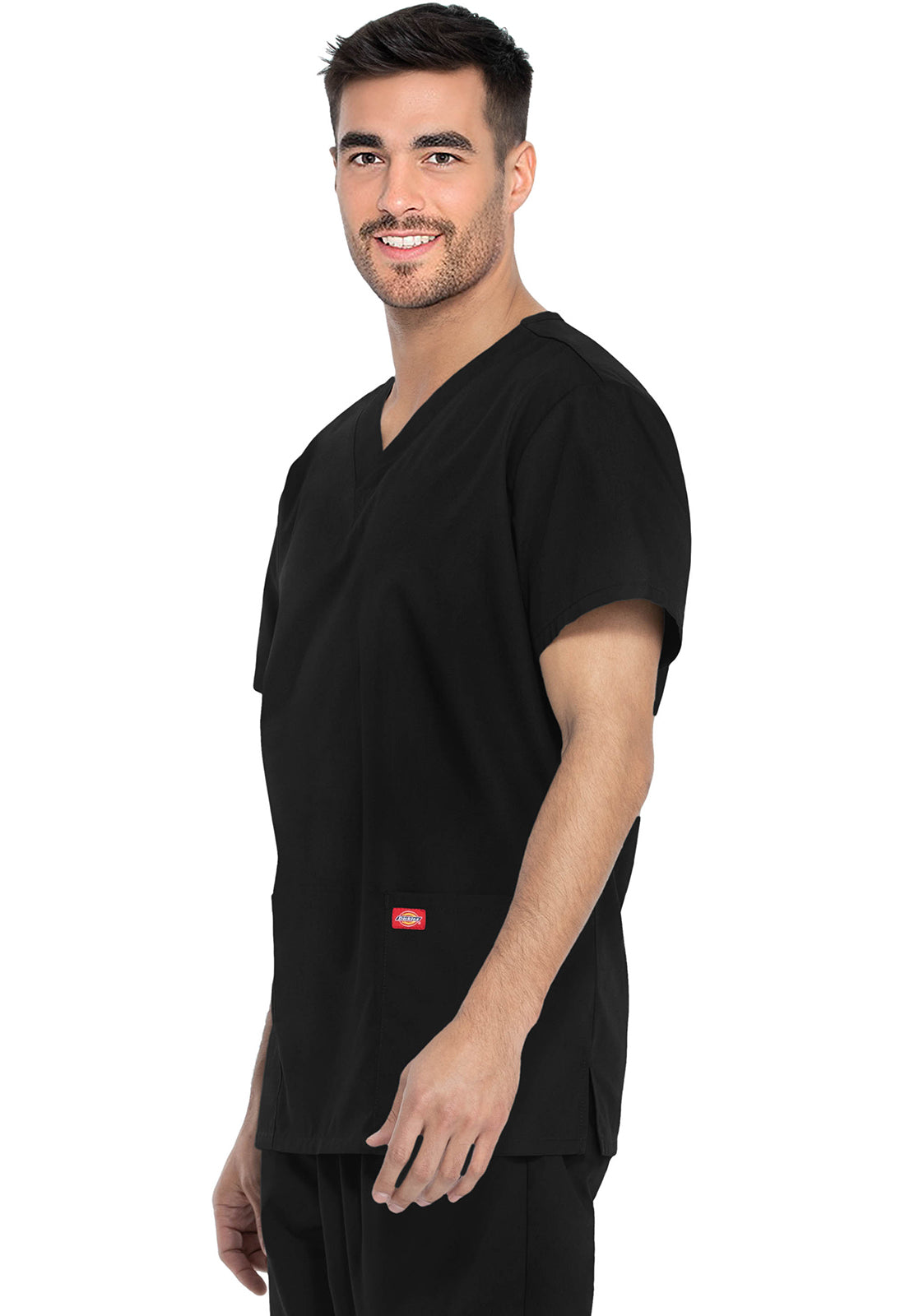 Unisex top en broek set met V-hals en taps toelopende broek met trekkoord