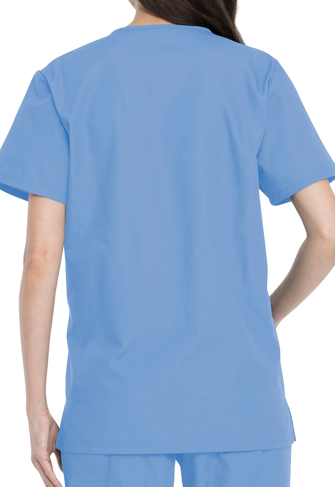 Unisex top en broek set met V-hals en taps toelopende broek met trekkoord
