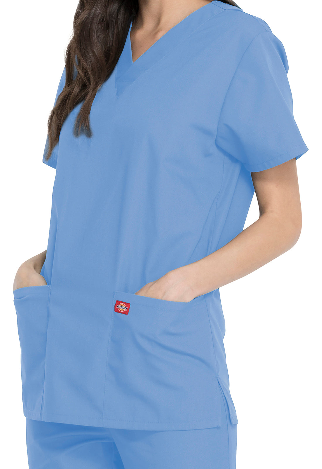 Unisex top en broek set met V-hals en taps toelopende broek met trekkoord