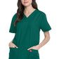Unisex top en broek set met V-hals en taps toelopende broek met trekkoord