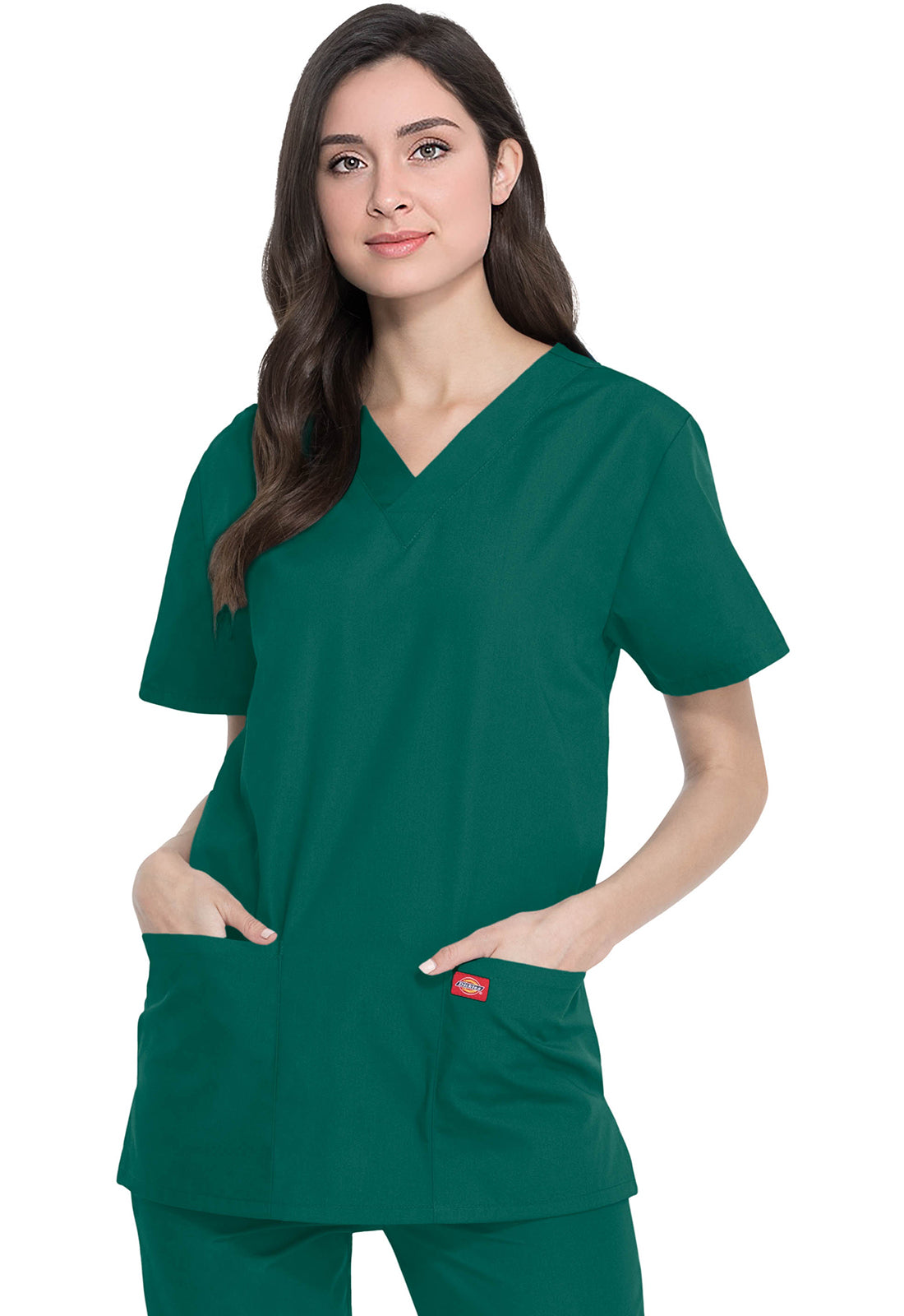Unisex top en broek set met V-hals en taps toelopende broek met trekkoord