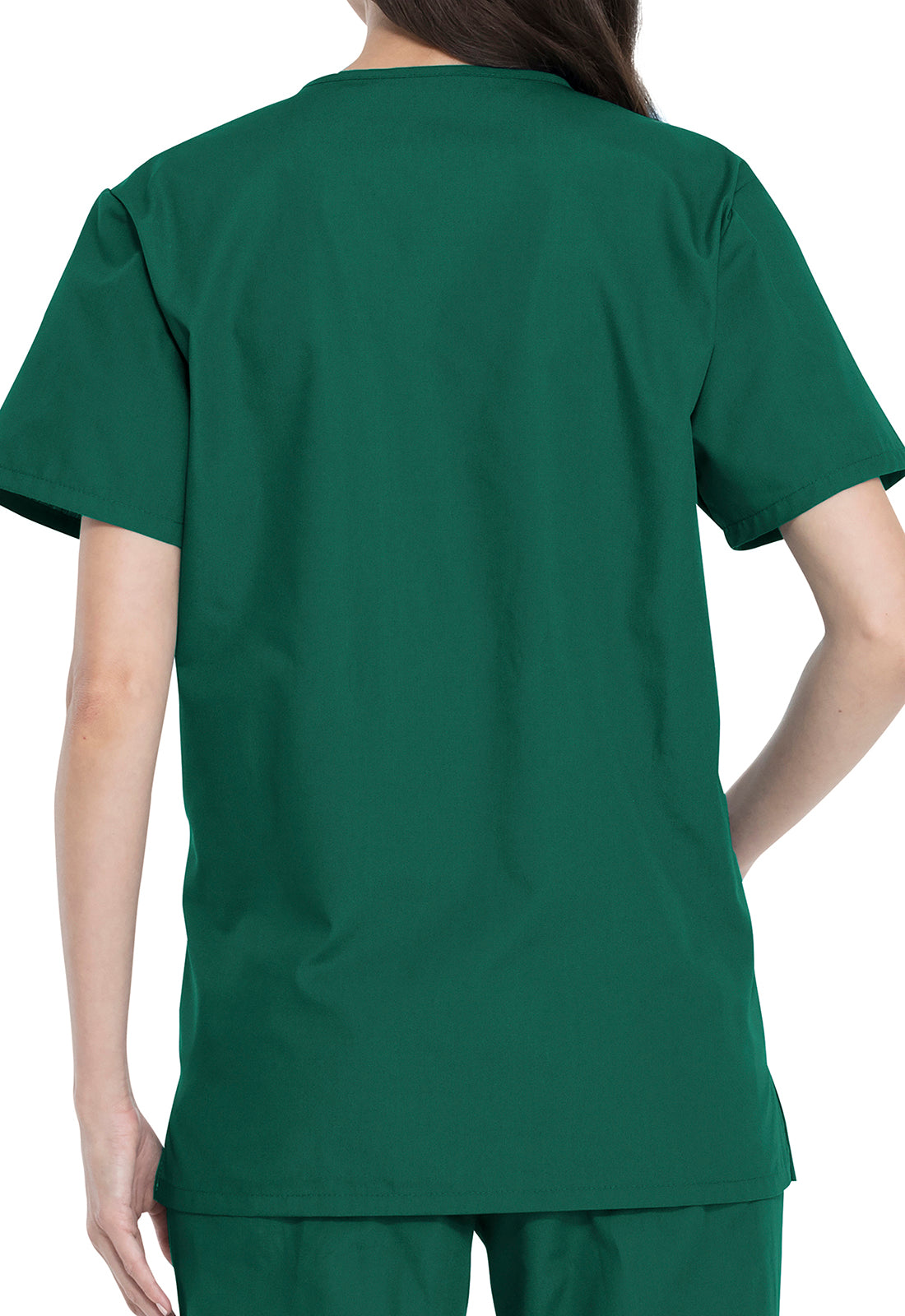 Unisex top en broek set met V-hals en taps toelopende broek met trekkoord