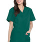 Unisex top en broek set met V-hals en taps toelopende broek met trekkoord