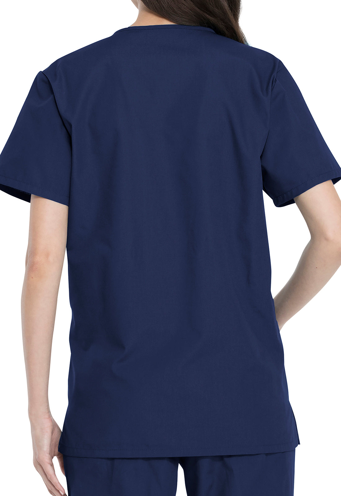 Unisex top en broek set met V-hals en taps toelopende broek met trekkoord