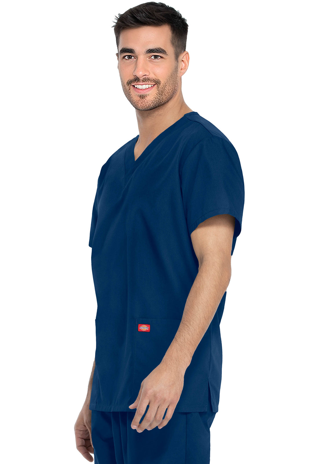 Unisex top en broek set met V-hals en taps toelopende broek met trekkoord