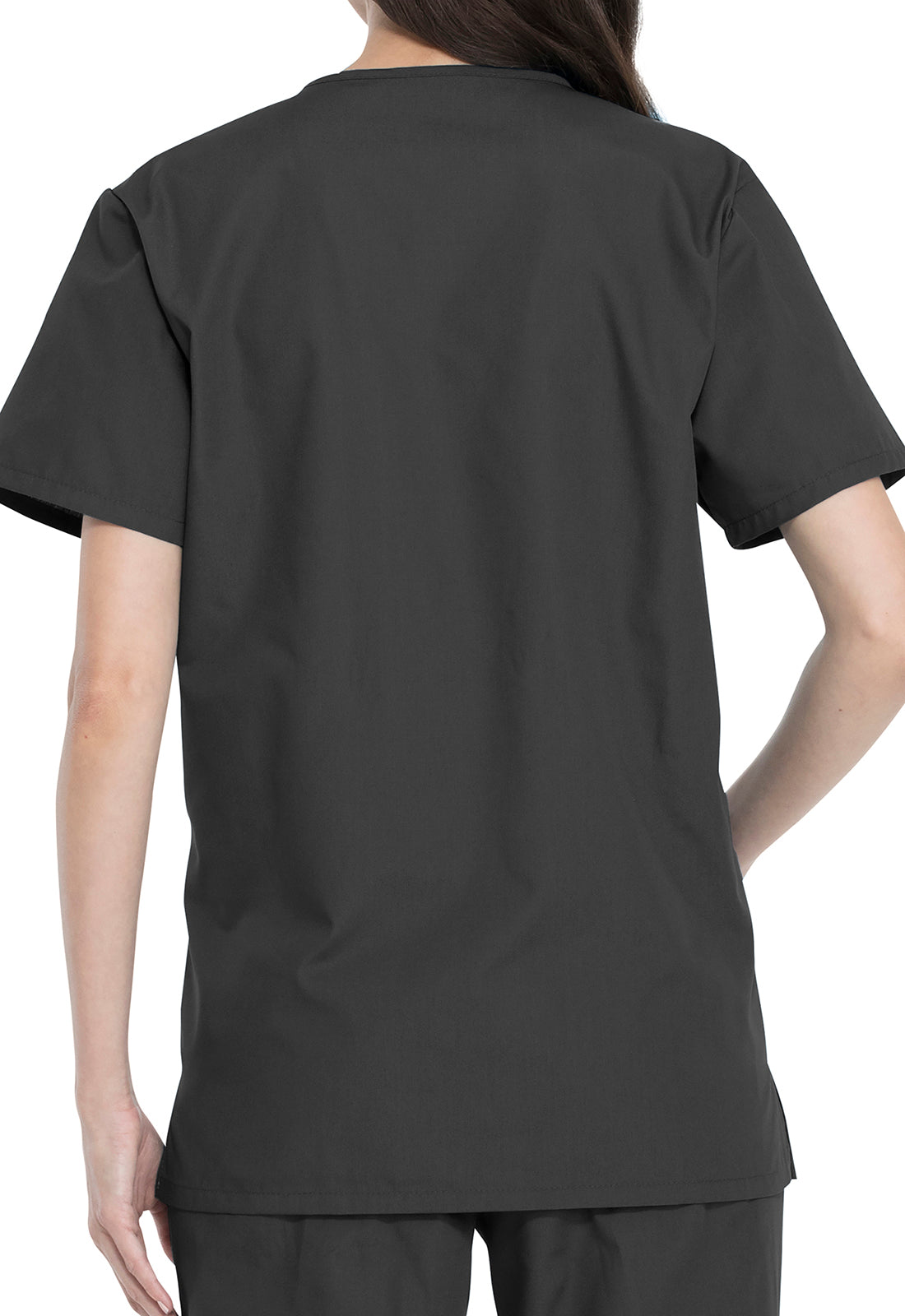 Unisex top en broek set met V-hals en taps toelopende broek met trekkoord