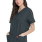 Unisex top en broek set met V-hals en taps toelopende broek met trekkoord