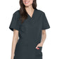 Unisex top en broek set met V-hals en taps toelopende broek met trekkoord