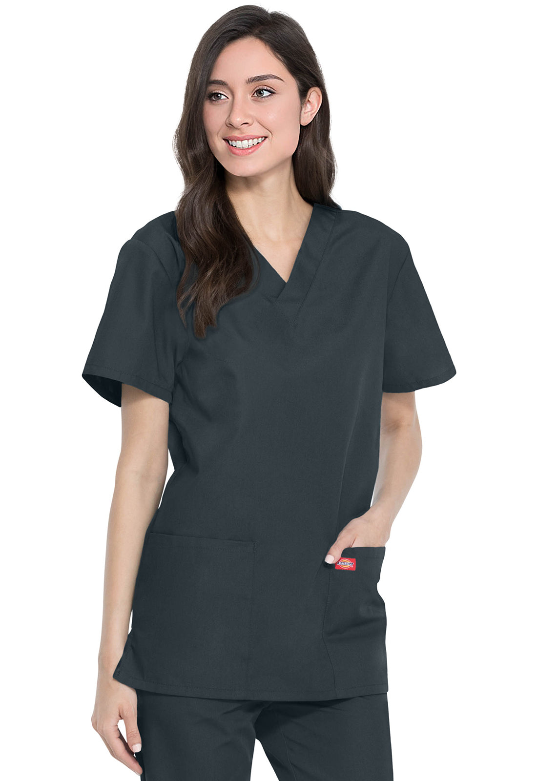 Unisex top en broek set met V-hals en taps toelopende broek met trekkoord