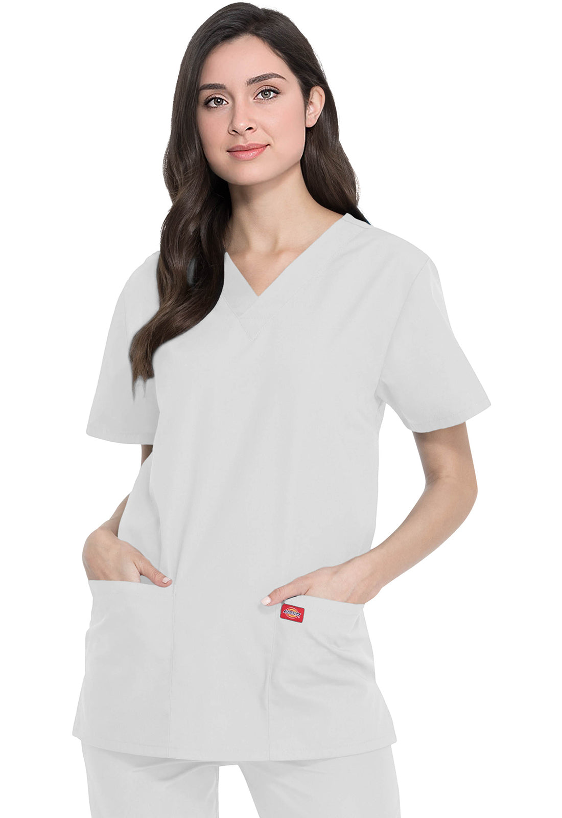 Unisex top en broek set met V-hals en taps toelopende broek met trekkoord