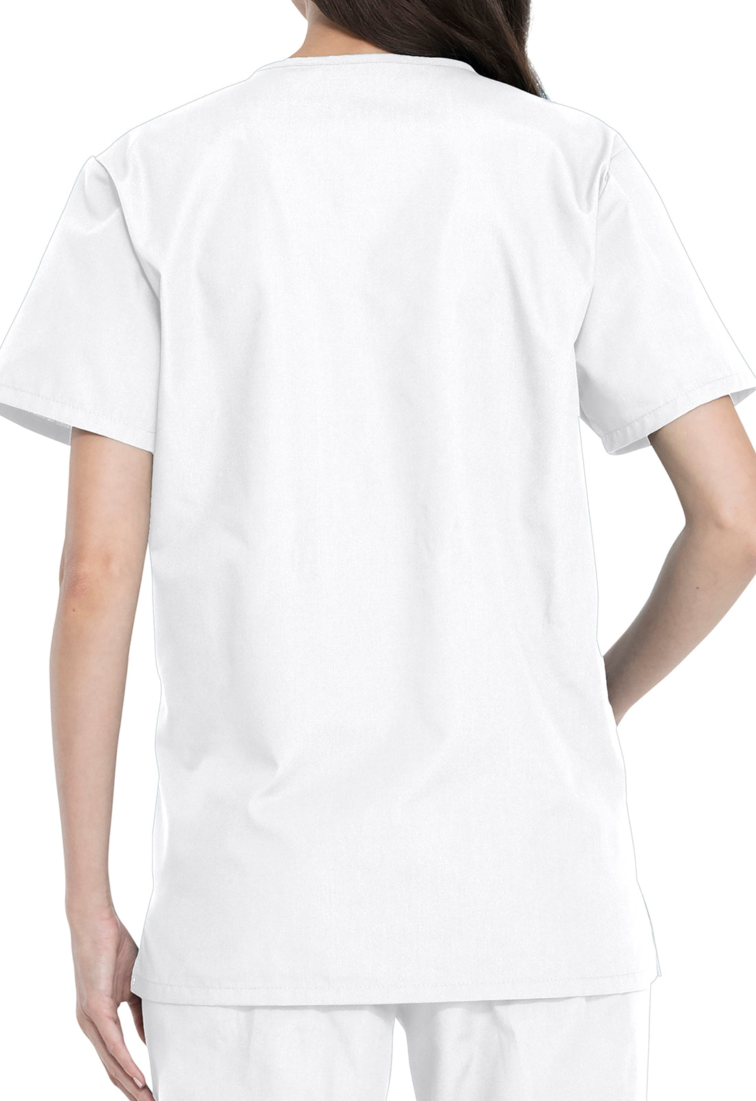Unisex top en broek set met V-hals en taps toelopende broek met trekkoord