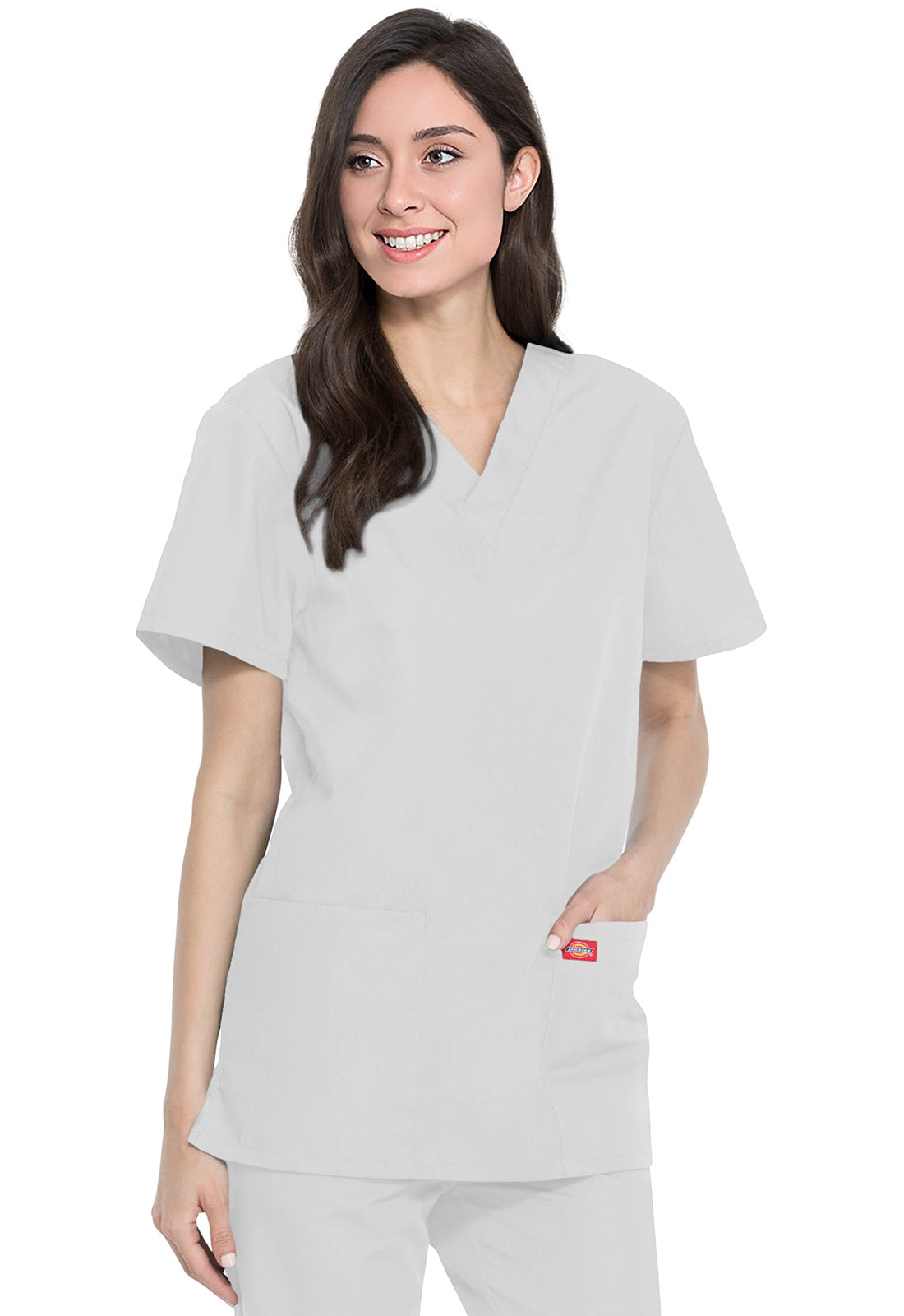 Unisex top en broek set met V-hals en taps toelopende broek met trekkoord