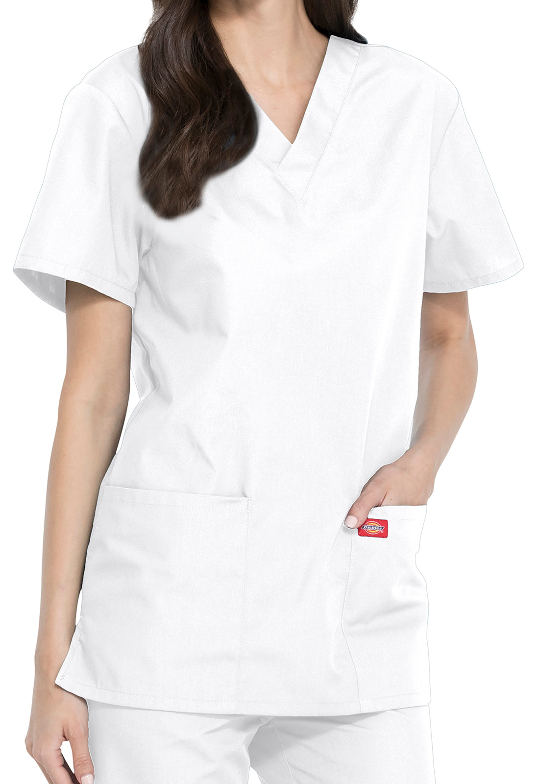 Unisex top en broek set met V-hals en taps toelopende broek met trekkoord
