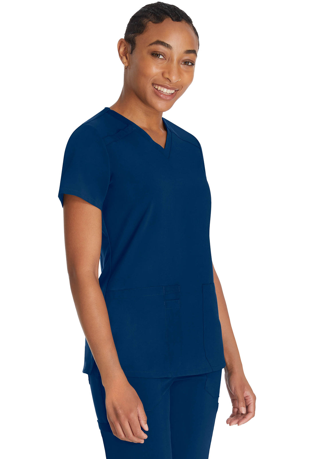 Top met V-hals dames met moderne pasvorm en 360° stretch