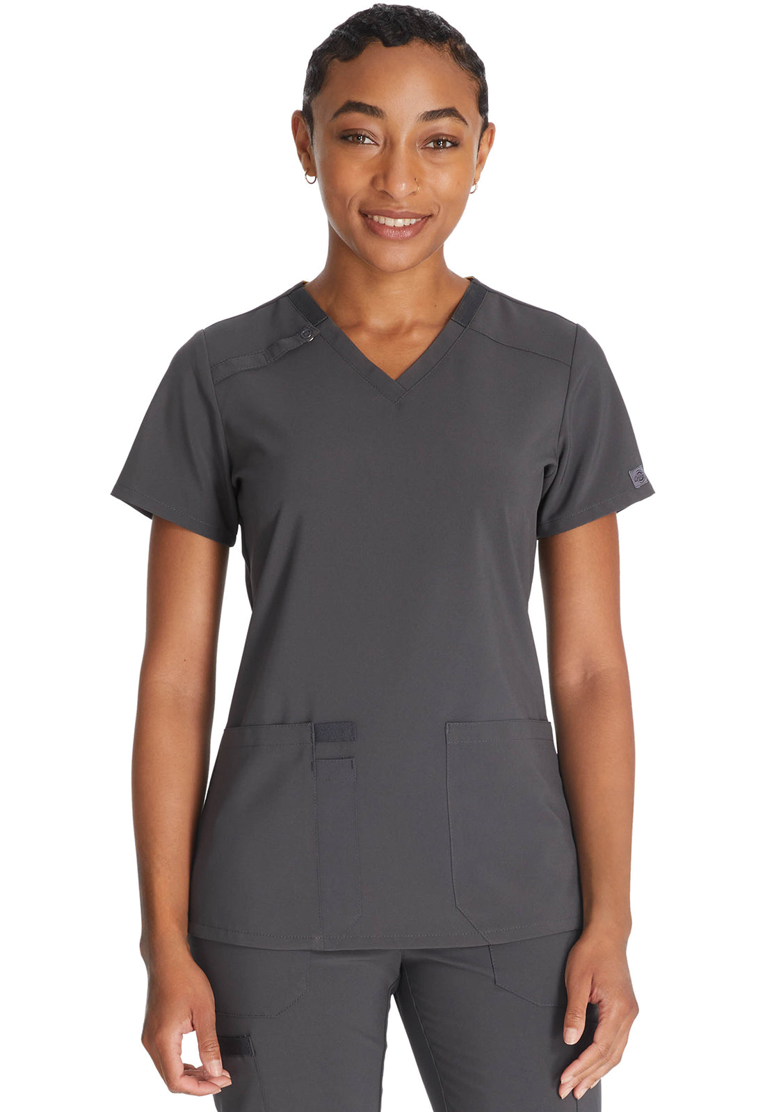 Top met V-hals dames met moderne pasvorm en 360° stretch
