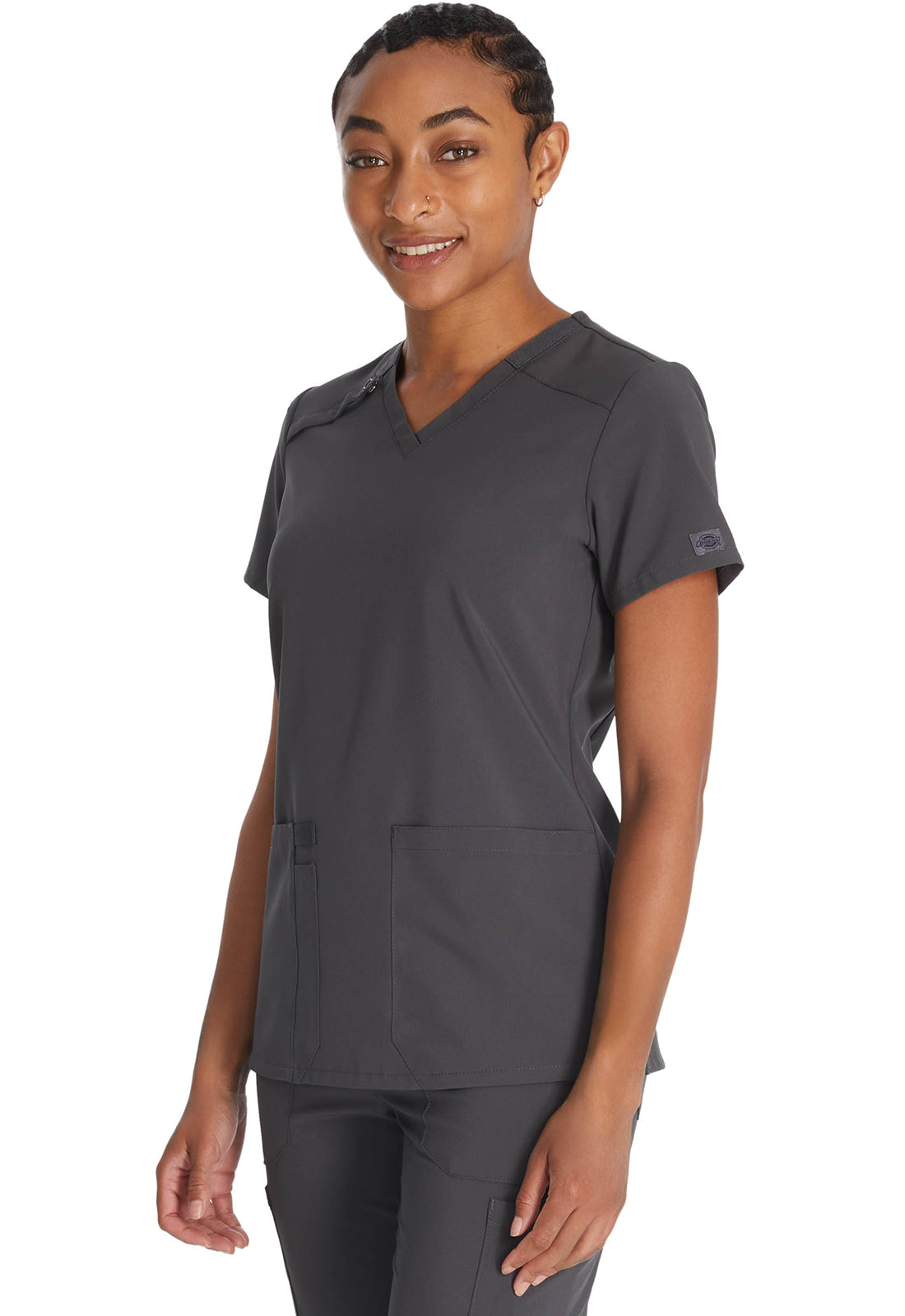 Top met V-hals dames met moderne pasvorm en 360° stretch