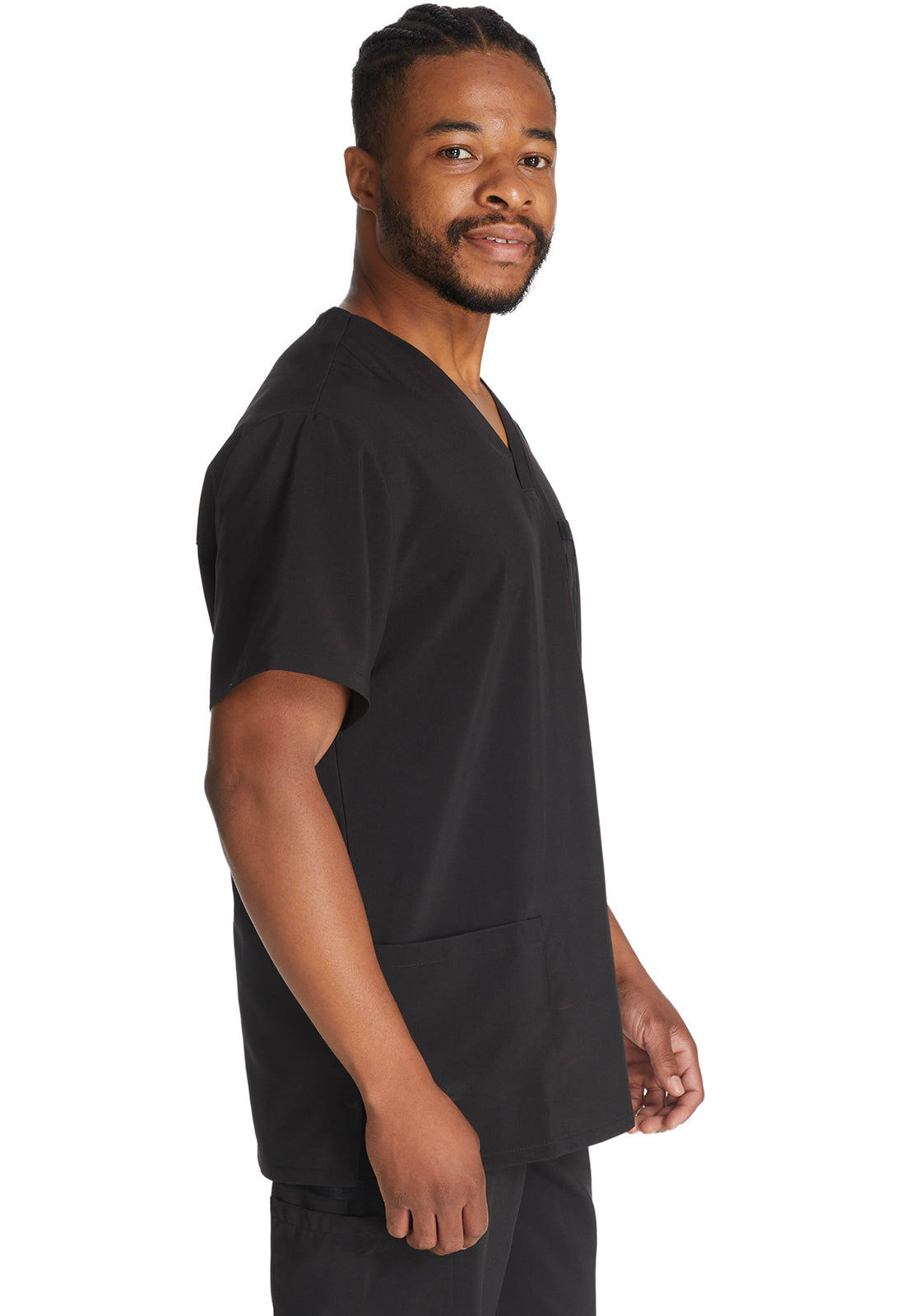 Heren T-shirt met V-hals met moderne pasvorm en 360° stretch