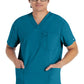 Heren T-shirt met V-hals met moderne pasvorm en 360° stretch