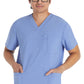 Heren T-shirt met V-hals met moderne pasvorm en 360° stretch