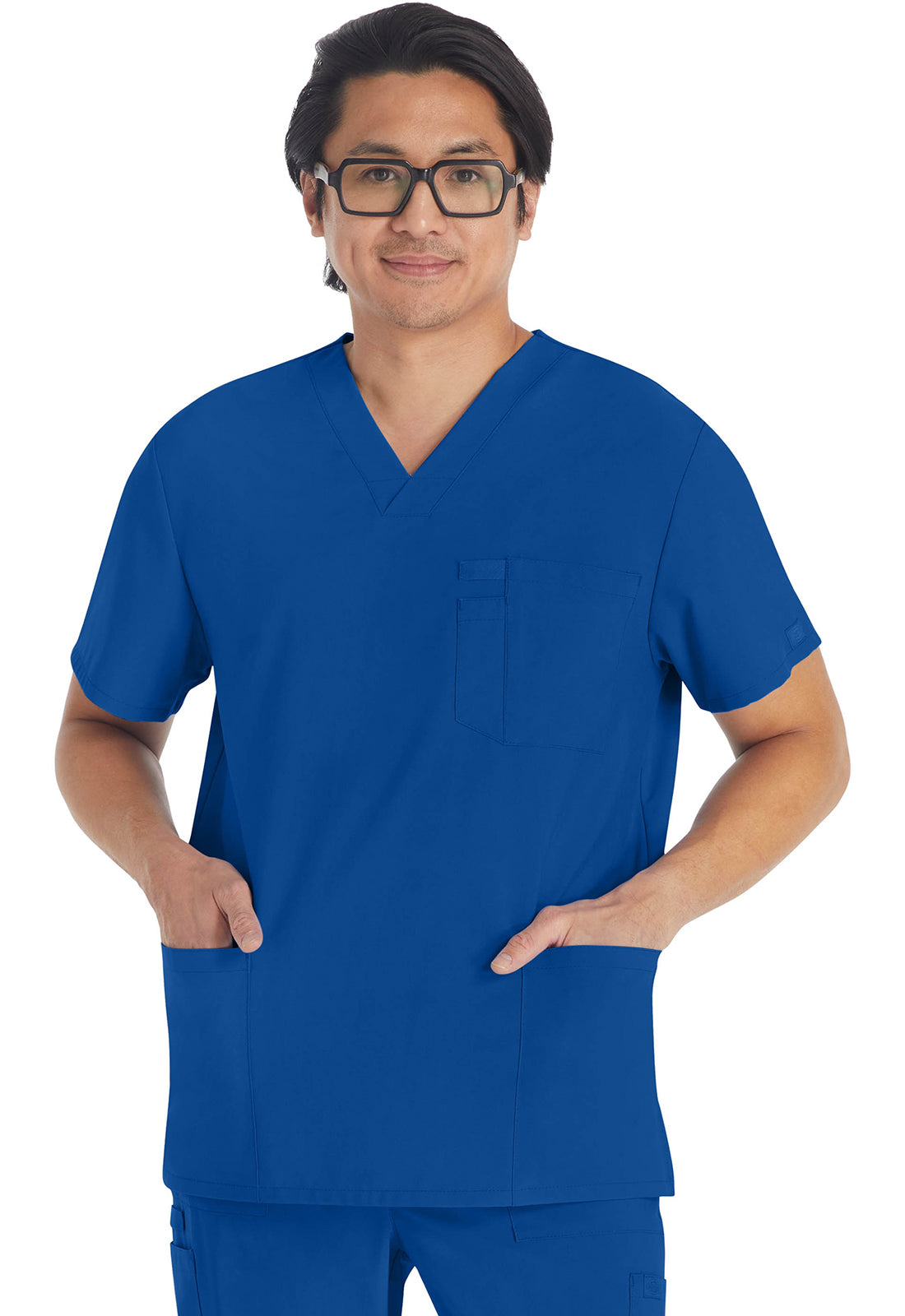 Heren T-shirt met V-hals met moderne pasvorm en 360° stretch