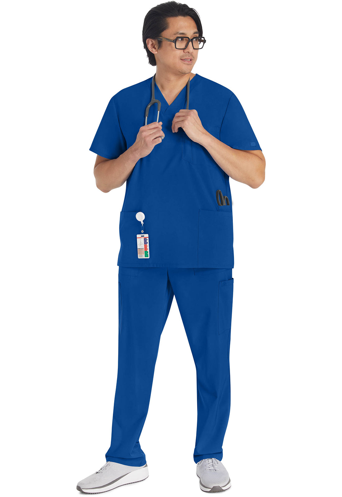Heren T-shirt met V-hals met moderne pasvorm en 360° stretch
