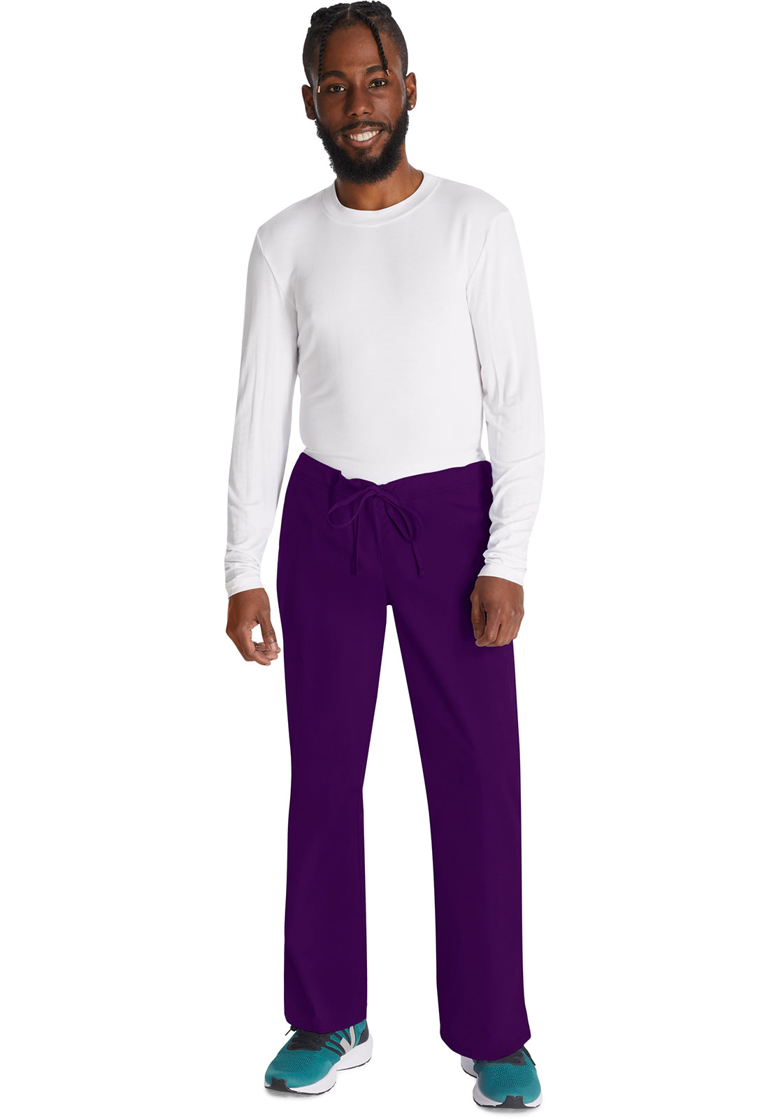 Unisex broek met trekkoord met elastische tailleband en rechte pijpen
