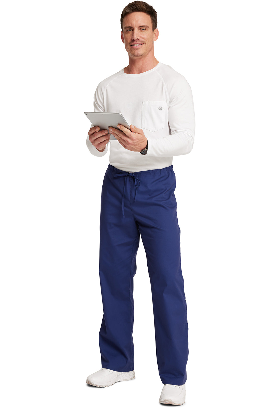 Unisex broek met trekkoord met elastische tailleband en rechte pijpen