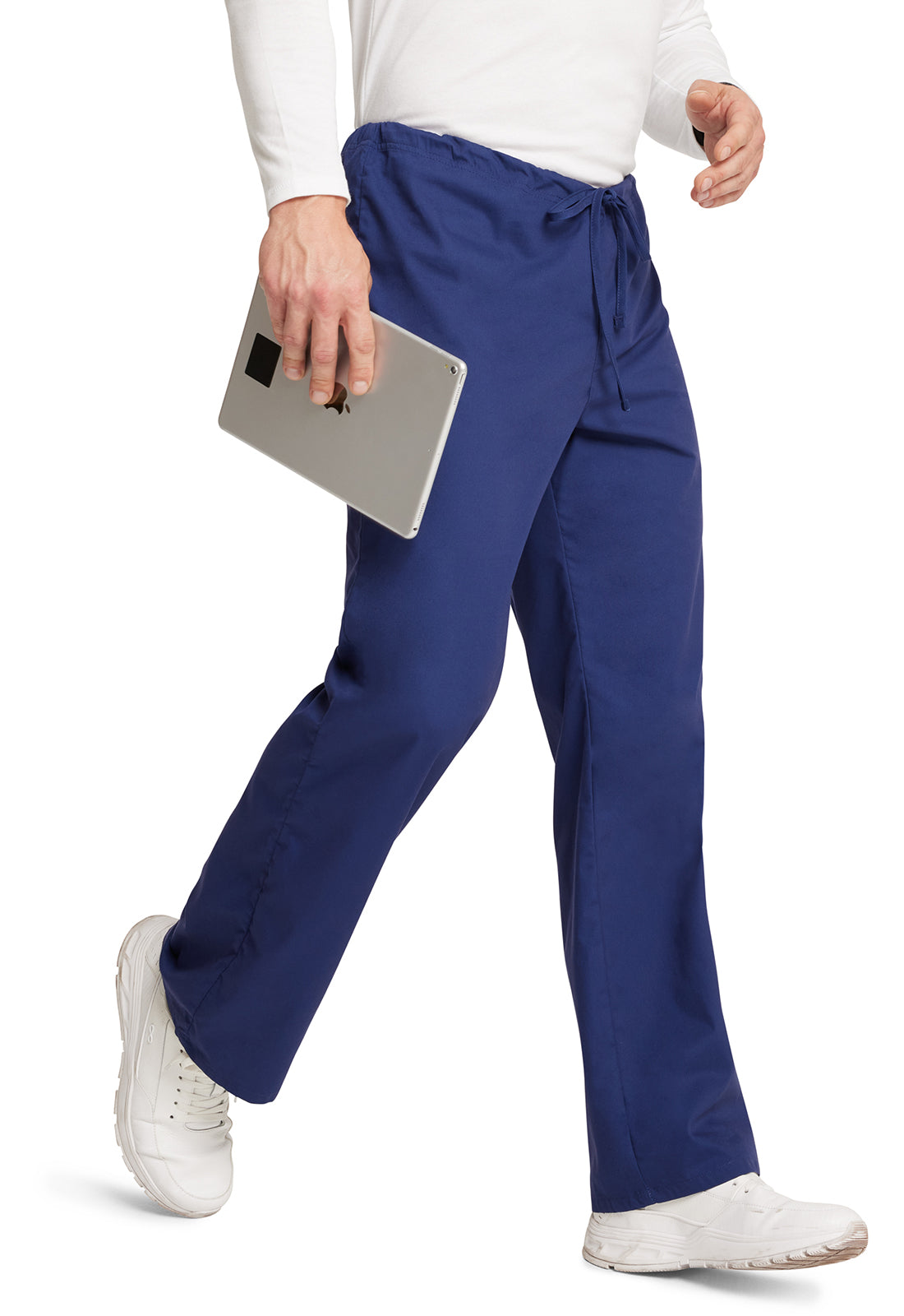 Unisex broek met trekkoord met elastische tailleband en rechte pijpen