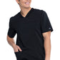 Heren T-shirt met V-hals met gebreide panelen en 2-way stretch