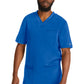 Heren T-shirt met V-hals met gebreide panelen en 2-way stretch