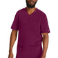 Heren T-shirt met V-hals met gebreide panelen en 2-way stretch