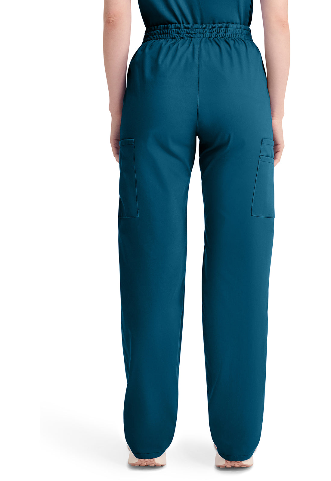 Broek met natuurlijke taille en taps toelopende pijpen dames met elastische tailleband en cargozakken