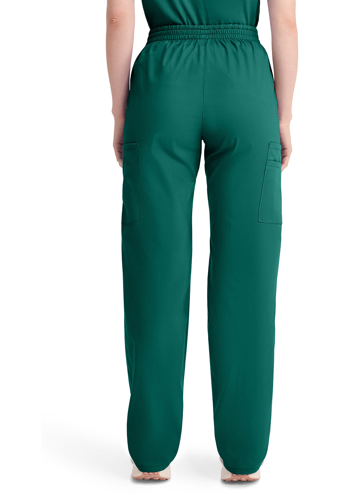 Broek met natuurlijke taille en taps toelopende pijpen dames met elastische tailleband en cargozakken