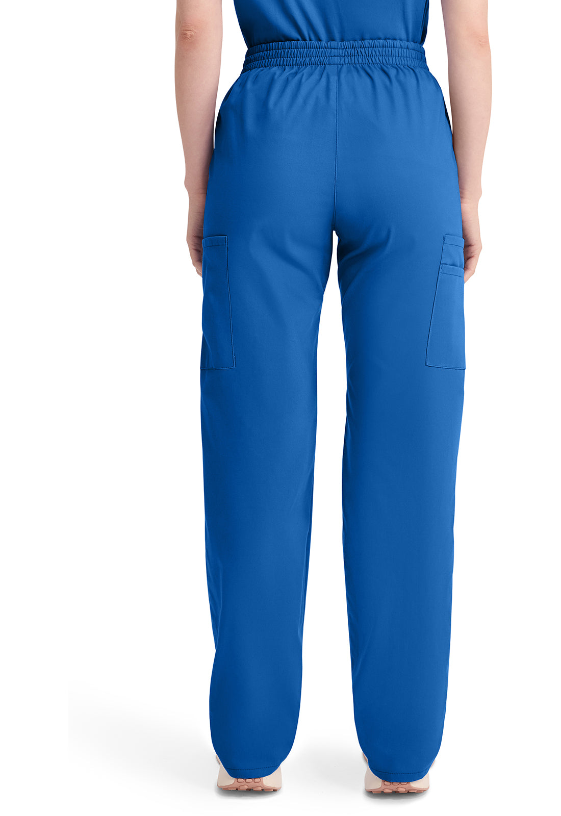 Broek met natuurlijke taille en taps toelopende pijpen dames met elastische tailleband en cargozakken DKE86106
