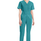 Broek met natuurlijke taille en taps toelopende pijpen dames met elastische tailleband en cargozakken DKE86106