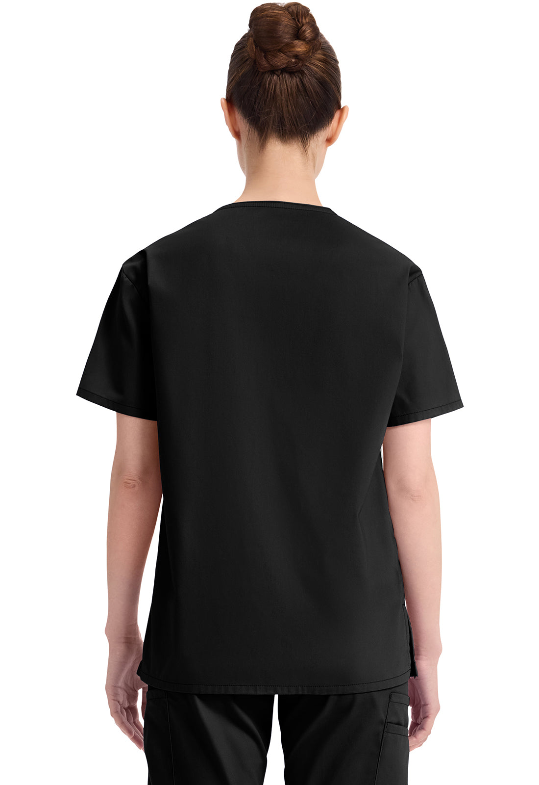 Top met V-hals in Caribisch blauw dames met modern classic pasvorm en zijsplitten DKE86706