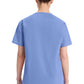 Top met V-hals in Caribisch blauw dames met modern classic pasvorm en zijsplitten DKE86706