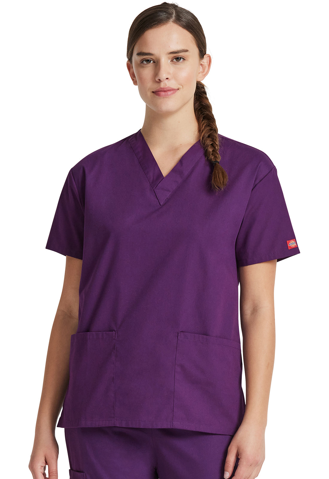 Top met V-hals in Caribisch blauw dames met modern classic pasvorm en zijsplitten DKE86706