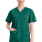 Top met V-hals in Caribisch blauw dames met modern classic pasvorm en zijsplitten DKE86706