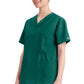 Top met V-hals in Caribisch blauw dames met modern classic pasvorm en zijsplitten DKE86706