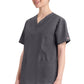Top met V-hals in Caribisch blauw dames met modern classic pasvorm en zijsplitten DKE86706