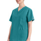 Top met V-hals in Caribisch blauw dames met modern classic pasvorm en zijsplitten DKE86706