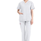 Top met V-hals in Caribisch blauw dames met modern classic pasvorm en zijsplitten DKE86706