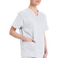 Top met V-hals in Caribisch blauw dames met modern classic pasvorm en zijsplitten DKE86706