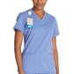 Top met V-hals en ribgebreide panelen dames met contemporary fit en stretchstof