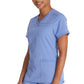 Top met V-hals en ribgebreide panelen dames met contemporary fit en stretchstof