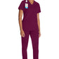 Top met V-hals en ribgebreide panelen dames met contemporary fit en stretchstof