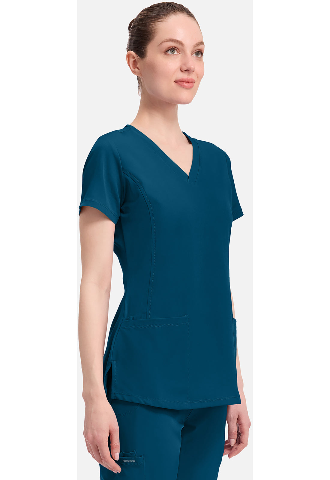 Monica Top dames met V-hals en moderne pasvorm met stretchmateriaal