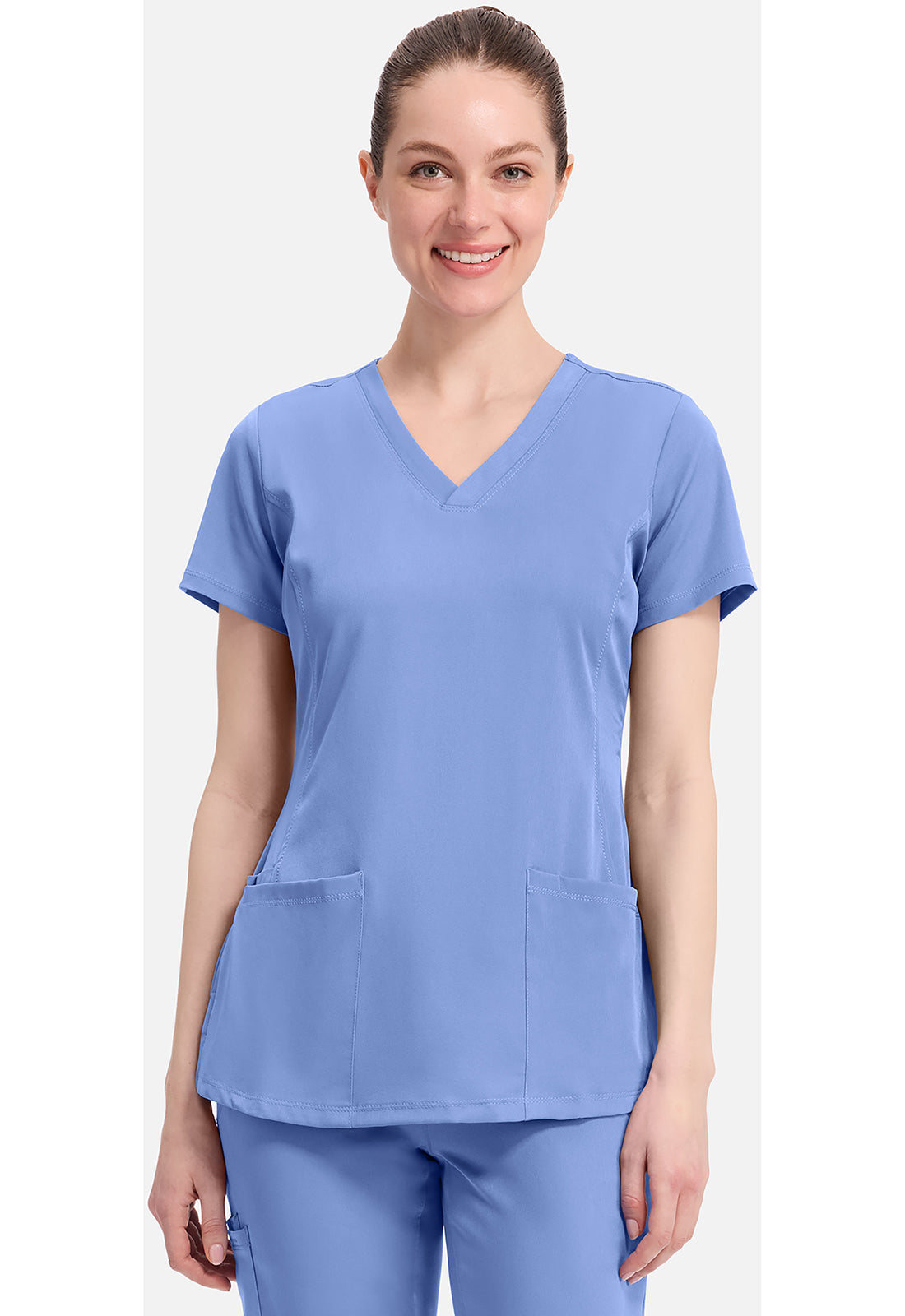 Monica Top dames met V-hals en moderne pasvorm met stretchmateriaal